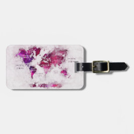 pakethandtag för världskarta bagagebricka