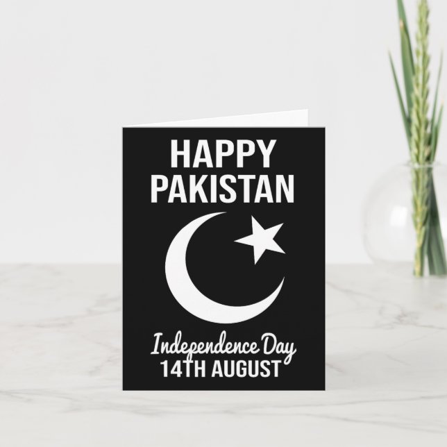 Pakistan 14 augusti Independence day Pakistan Fl Kort (Framsida)