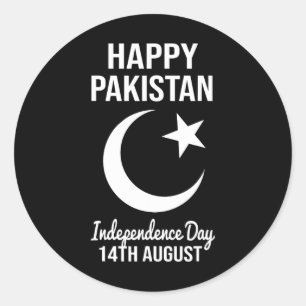 Pakistan 14 augusti Independence day Pakistan Fl Runt Klistermärke