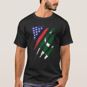 Pakistan Amerikansk Odlad Flagga USA Patriot Arv T Shirt