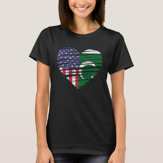 Pakistan Amerikansk Odlad Hjarta USA Patriotiskt A T Shirt