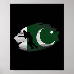 Pakistan Cricket Pakistanska Cricketspelare Cricke Poster