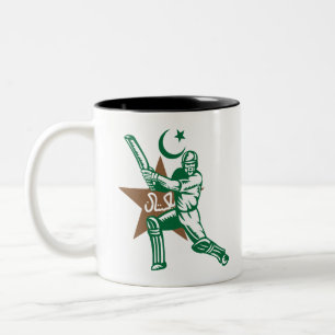 Pakistan Cricket Player Batsman Design Två-Tonad Mugg