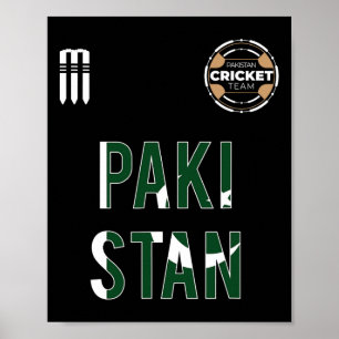 Pakistan Cricket T Shirt Pakistanska Nationella Fa Poster