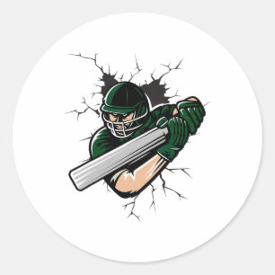 Pakistan Cricket T-Shirt Pakistanska Nationella Fa Runt Klistermärke