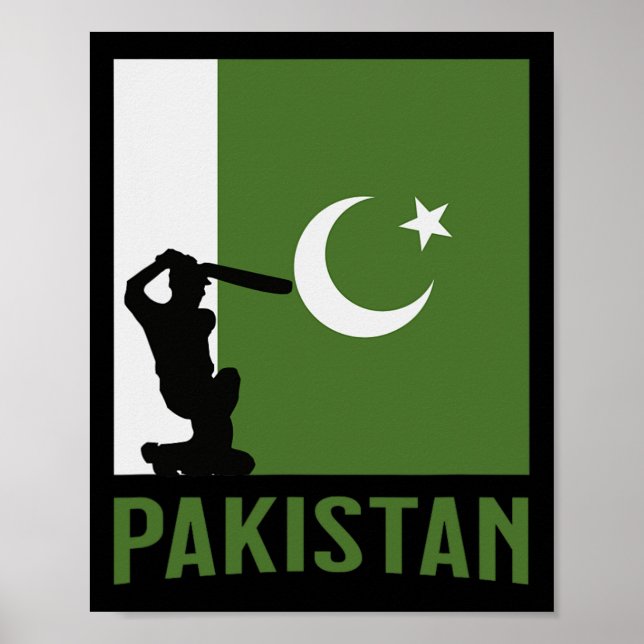 Pakistan Cricket Tee Pakistani Cricket  Poster (Framsidan)