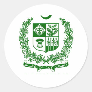 PAKISTAN - emblem/vapensköld/flagga/symbol Runt Klistermärke