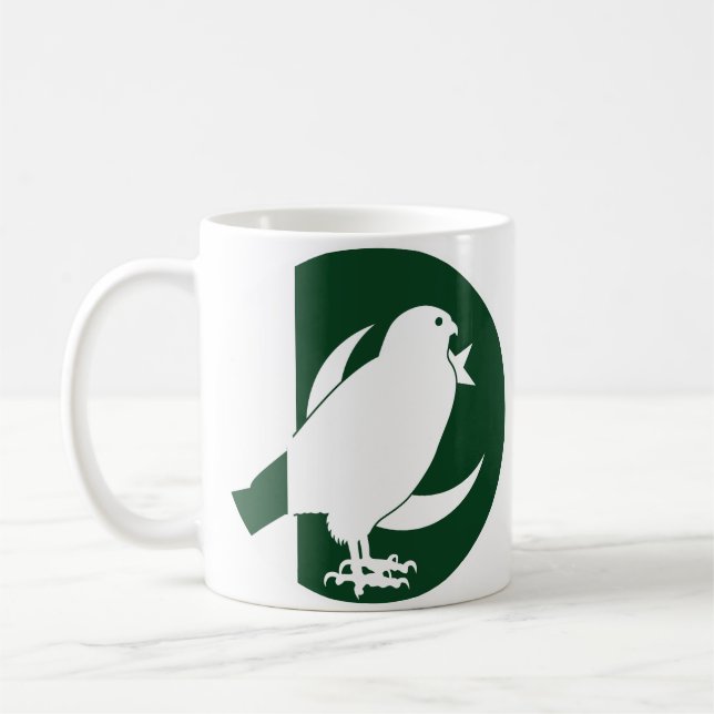 Pakistan Falcon Pakistani National Animal Flagga Kaffemugg (Vänster)