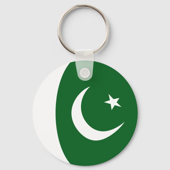 Pakistan Fisheye Flagga Keychain Nyckelring (Framsida)