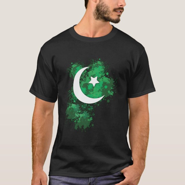 Pakistan Flag 14 August Patriotic Independent Day T Shirt (Framsida)