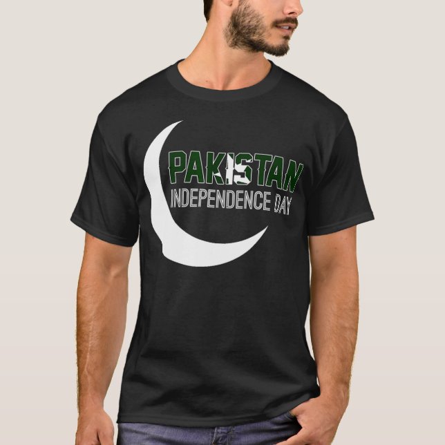 Pakistan Flagga 14 augusti Clothing Lycklig Indepe T Shirt (Framsida)