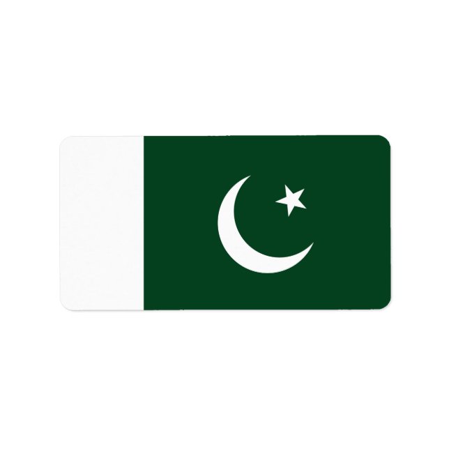 Pakistan flagga adressetikett (Framsidan)