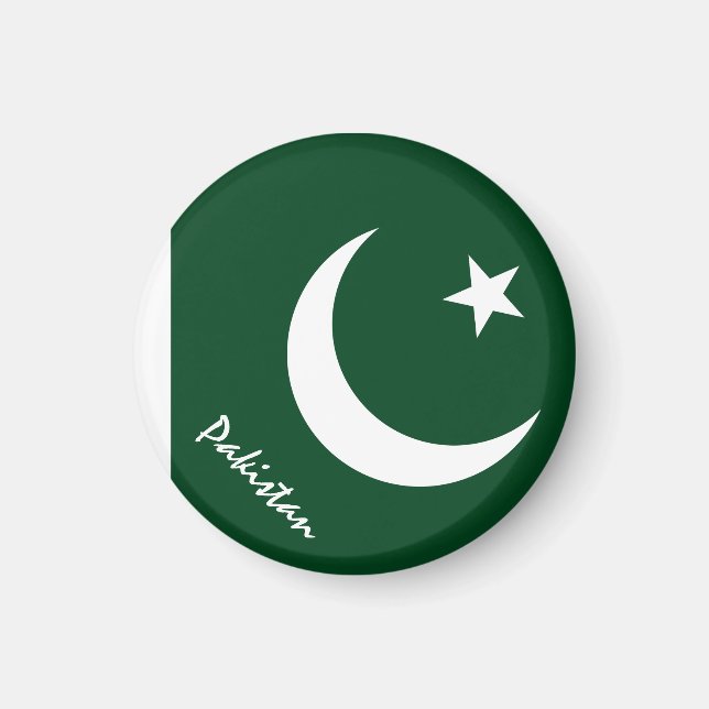 Pakistan flagga & Asien - resor/sportfantaster Magnet (Framsidan)