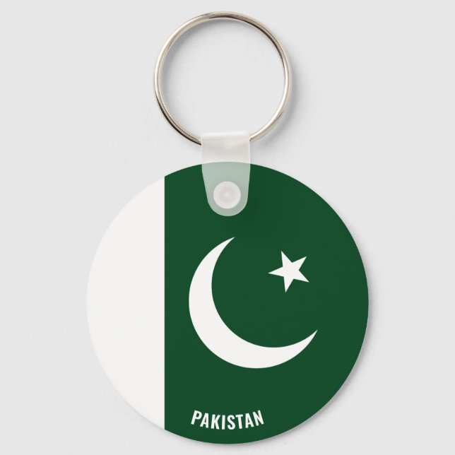 Pakistan Flagga Charming Patriotic Nyckelring (Framsida)