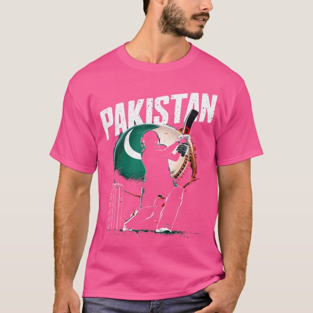 Pakistan Flagga Cricket T Shirt (Framsida)