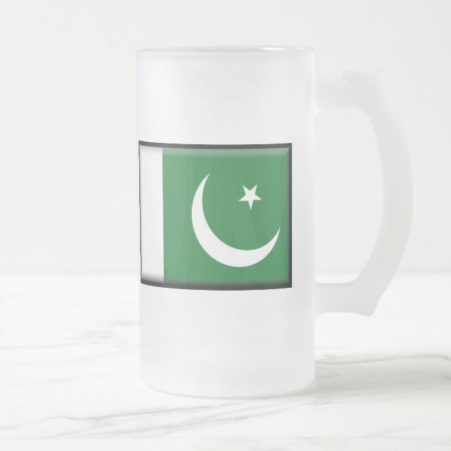 Pakistan flagga frostat ölglas (Höger)