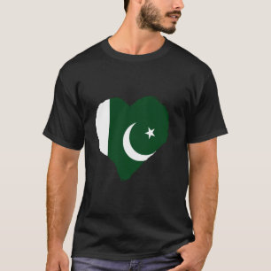 Pakistan Flagga Hjärta Pakistansk Stolthet Pakista T Shirt
