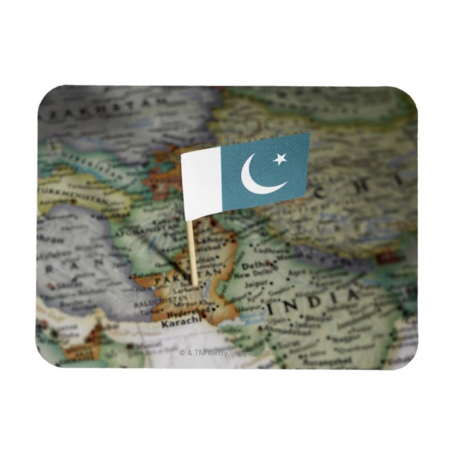 Pakistan flagga i karta magnet (Horisontell)