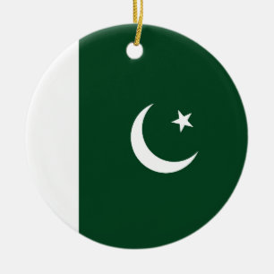 Pakistan flagga julgransprydnad keramik