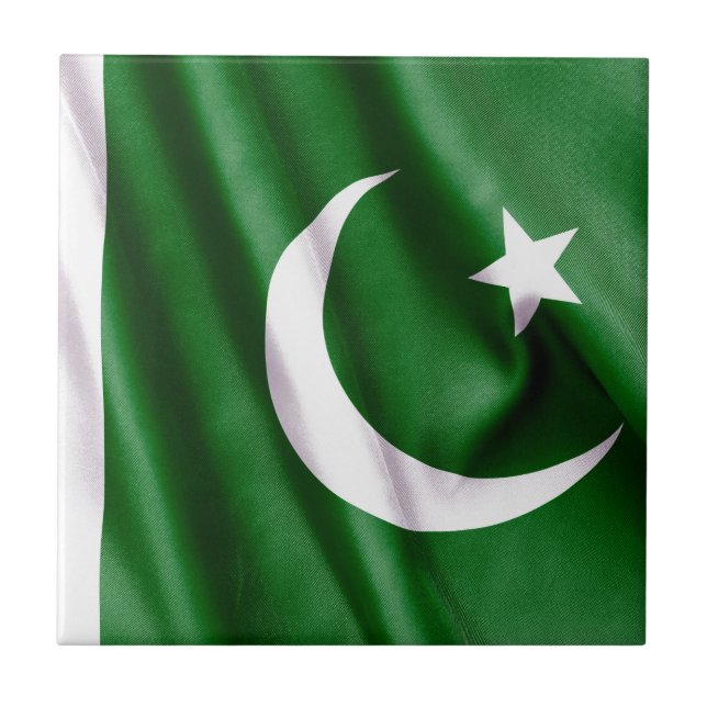 Pakistan Flagga Kakelplatta (Framsidan)