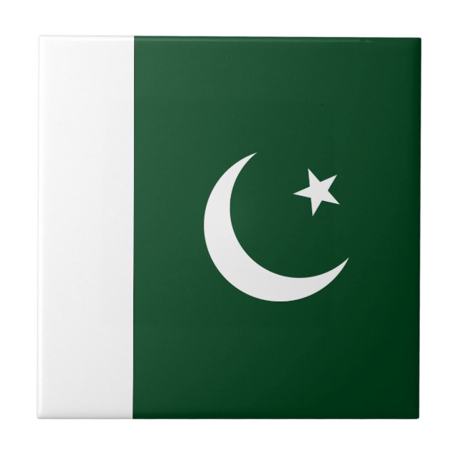 Pakistan Flagga Kakelplatta (Framsidan)