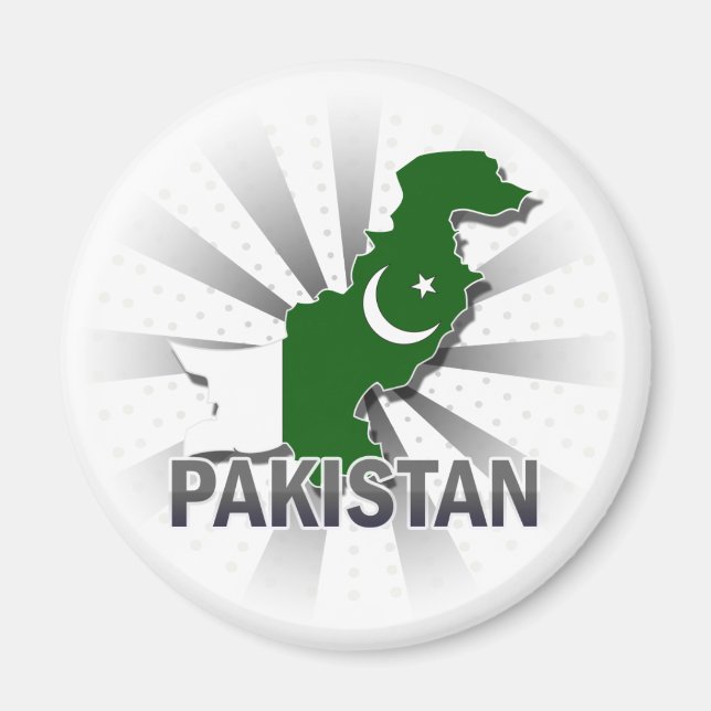 Pakistan Flagga Karta 2.0 Magnet (Framsidan)