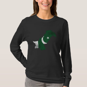 Pakistan Flagga Karta T Shirt