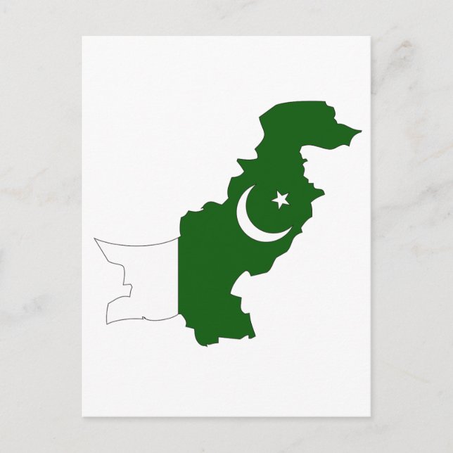 Pakistan flagga karta vykort (Framsida)