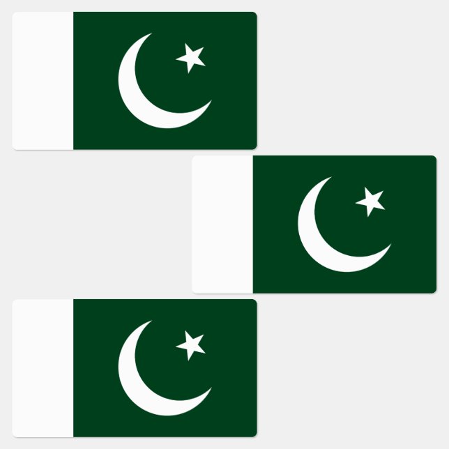 Pakistan Flagga Klistermärke (Grupp)