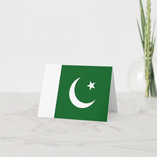 Pakistan Flagga Notecard Kort (Framsida)
