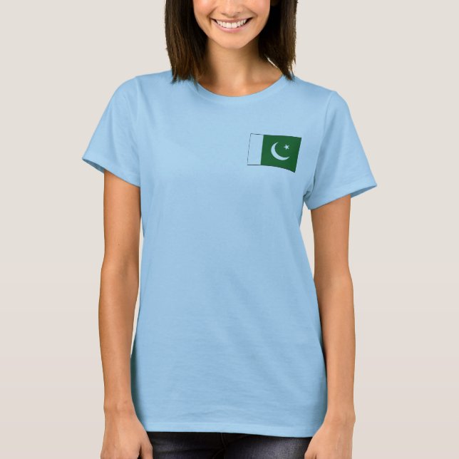 Pakistan Flagga och Karta dk T-Shirt (Framsida)