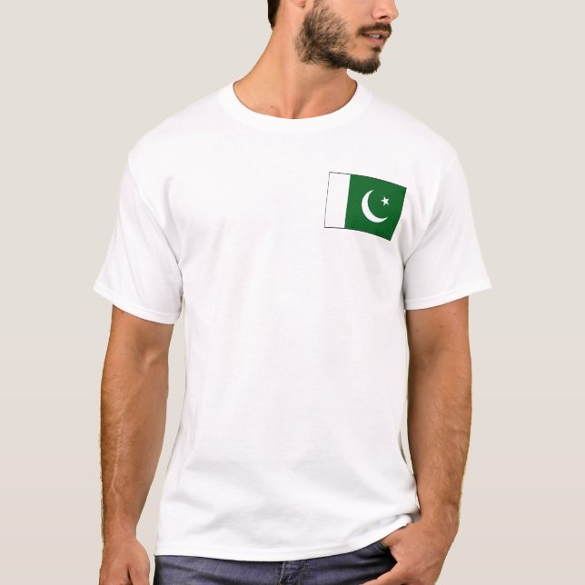 Pakistan Flagga och Karta T-Shirt (Framsida)