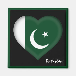 Pakistan flagga & Pakistan Heart helgdag/sport Magnet