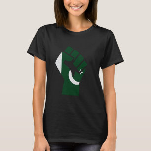 Pakistan Flagga Pakistanska Rötter Handfist Pakist T Shirt