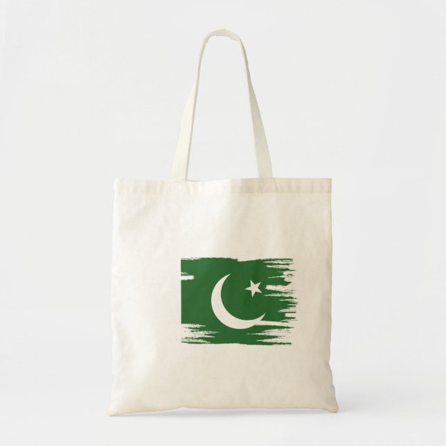 Pakistan Flagga Push Art Tygkasse (Framsidan)