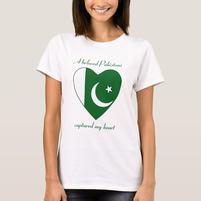 Pakistan Flagga Raring T-Shirt (Framsida)