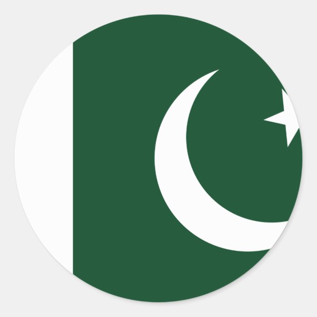 Pakistan Flagga Runt Klistermärke (Framsida)