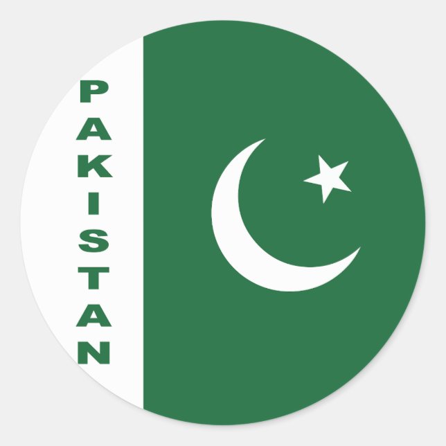 Pakistan Flagga Runt Klistermärke (Framsida)