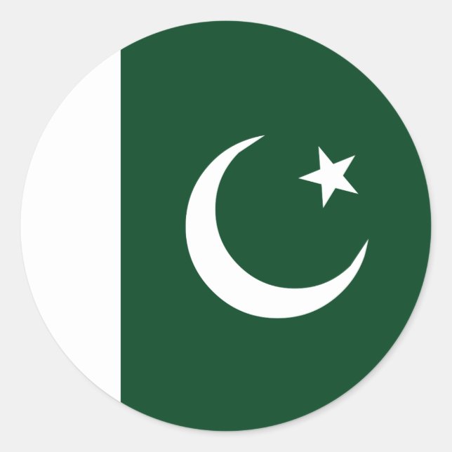 Pakistan Flagga Runt Klistermärke (Framsida)