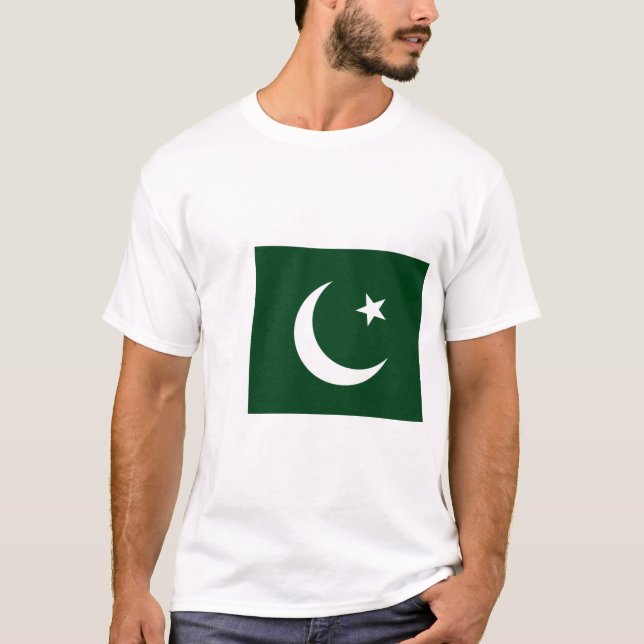 Pakistan Flagga T Shirt (Framsida)