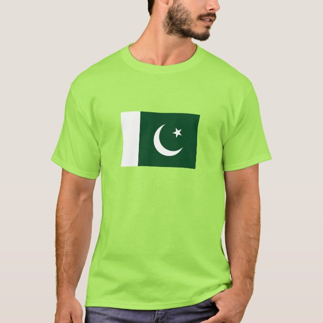 Pakistan Flagga T Shirt (Framsida)