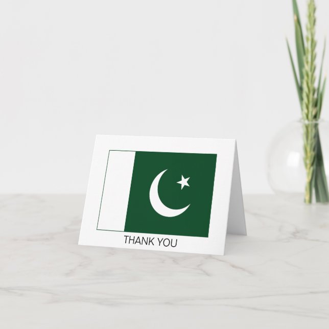 Pakistan Flagga Tack Kort (Framsida)