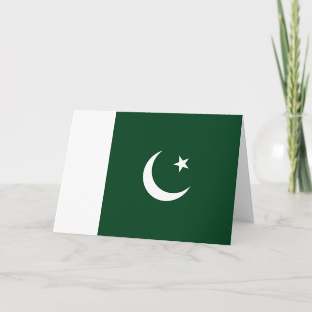 Pakistan flagga tack kort (Framsida)