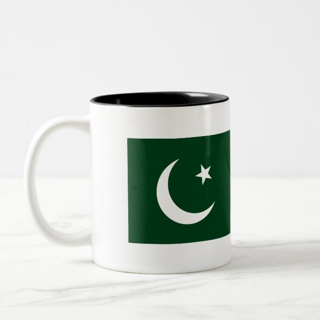 Pakistan Flagga Två-Tonad Mugg (Vänster)