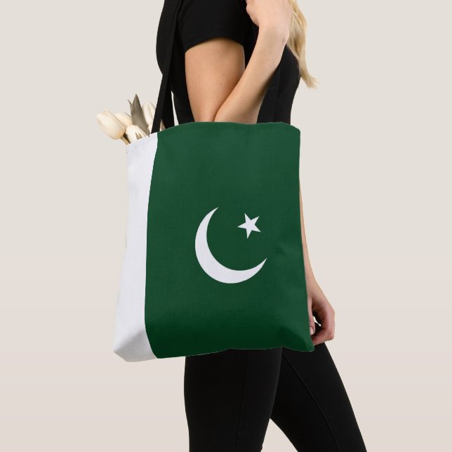 Pakistan flagga tygkasse (Närbild)
