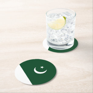 Pakistan flagga underlägg papper rund
