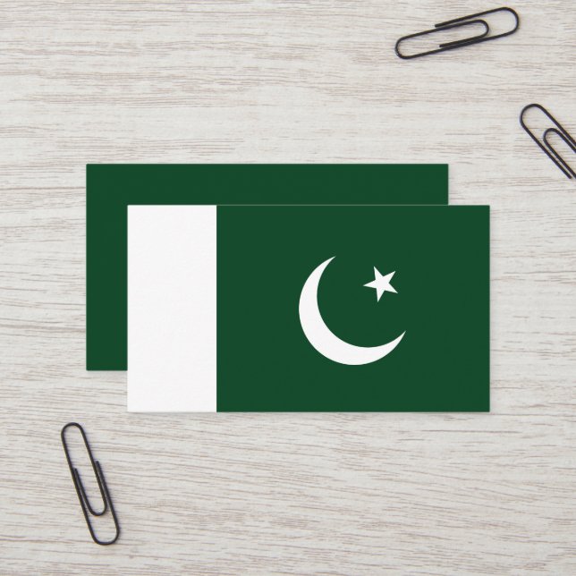 Pakistan flagga visitkort (Fram/Back In Situ)