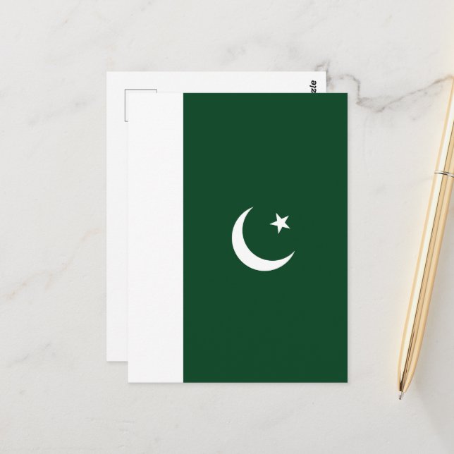 Pakistan flagga vykort (Fram/Back In Situ)