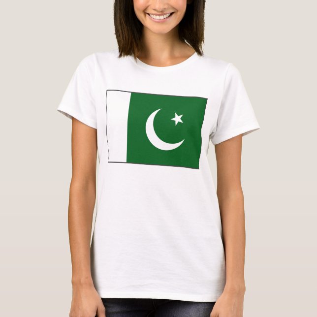 Pakistan Flagga x Karta T-Shirt (Framsida)