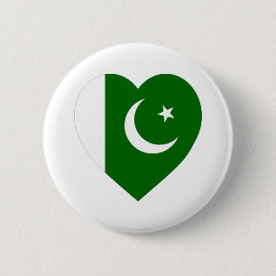 Pakistan flaggahjärta knapp